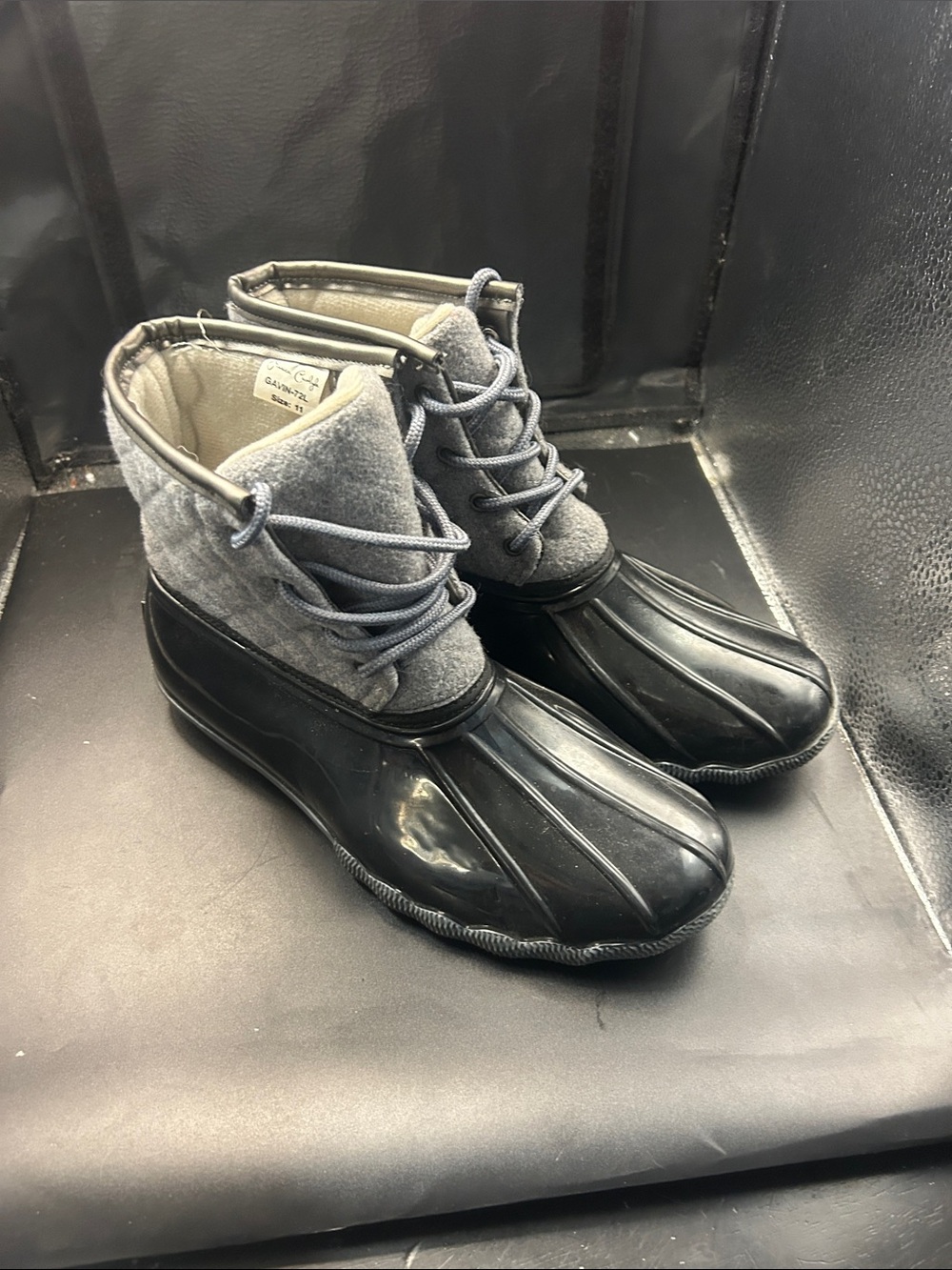 Women's Gray and Black Winter Duck Boots